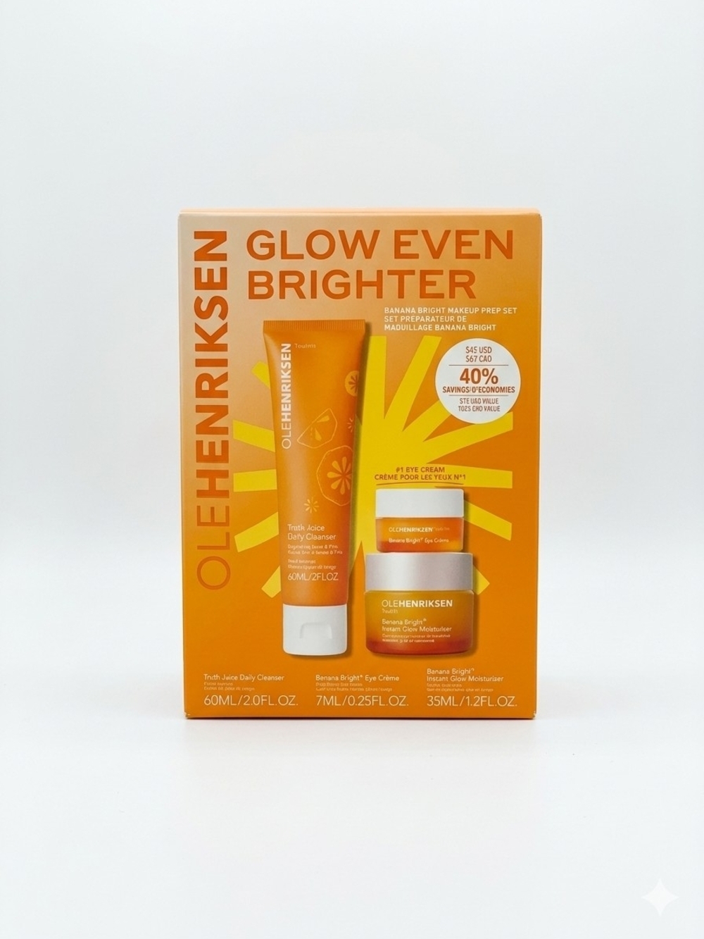 OLEHENRIKSEN Glow Even Brighter Banana Bright Makeup Prep Set - BNIB